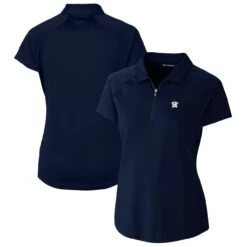 Women's Houston Astros Cutter & Buck Navy Americana Logo DryTec Forge Stretch Polo