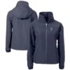 Women's Texas Rangers Cutter & Buck Navy Charter Eco Recycled Full-Zip Jacket