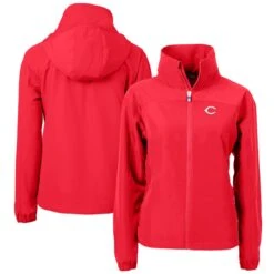 Women's Cincinnati Reds Cutter & Buck Red Charter Eco Recycled Full-Zip Jacket