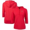 Women's Philadelphia Phillies Cutter & Buck Red Americana Logo DryTec Virtue Eco Pique Recycled Half-Zip Pullover Hoodie