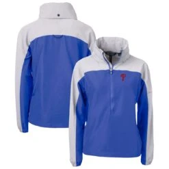 Women's Philadelphia Phillies Cutter & Buck Royal Charter Eco Recycled Half-Zip Anorak Jacket