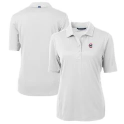Women's Chicago Cubs Cutter & Buck White DryTec Virtue Eco Pique Recycled Polo