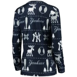 Women's New York Yankees FOCO Navy Ugly Pajama Set -Baseball Peripherals Store womens foco navy new york yankees ugly pajama set pi4282000 altimages ff 4282110 0af8425449a1418972f4alt3 full