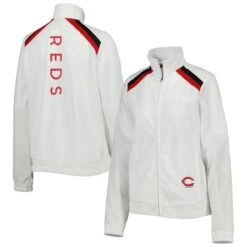 Women's Cincinnati Reds G-III 4Her By Carl Banks White Red Flag Full-Zip Track Jacket