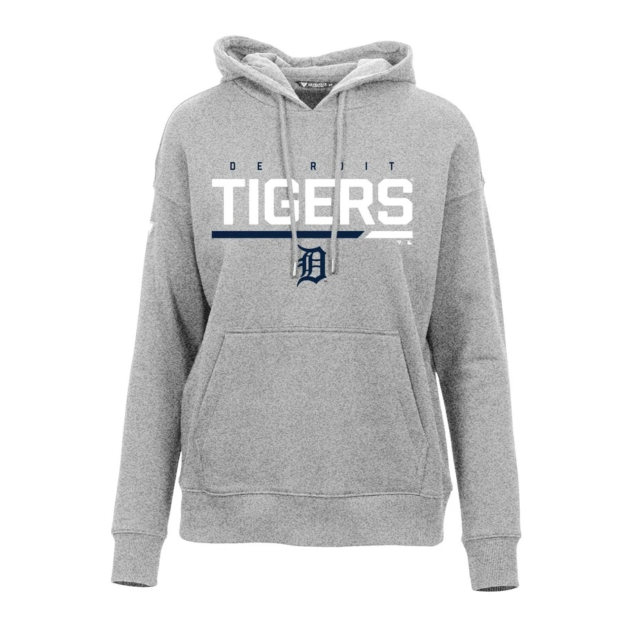 Women's Detroit Tigers Levelwear Heather Gray Adorn Fleece Pullover Hoodie 3 Women's Detroit Tigers Levelwear Heather Gray Adorn Fleece Pullover Hoodie