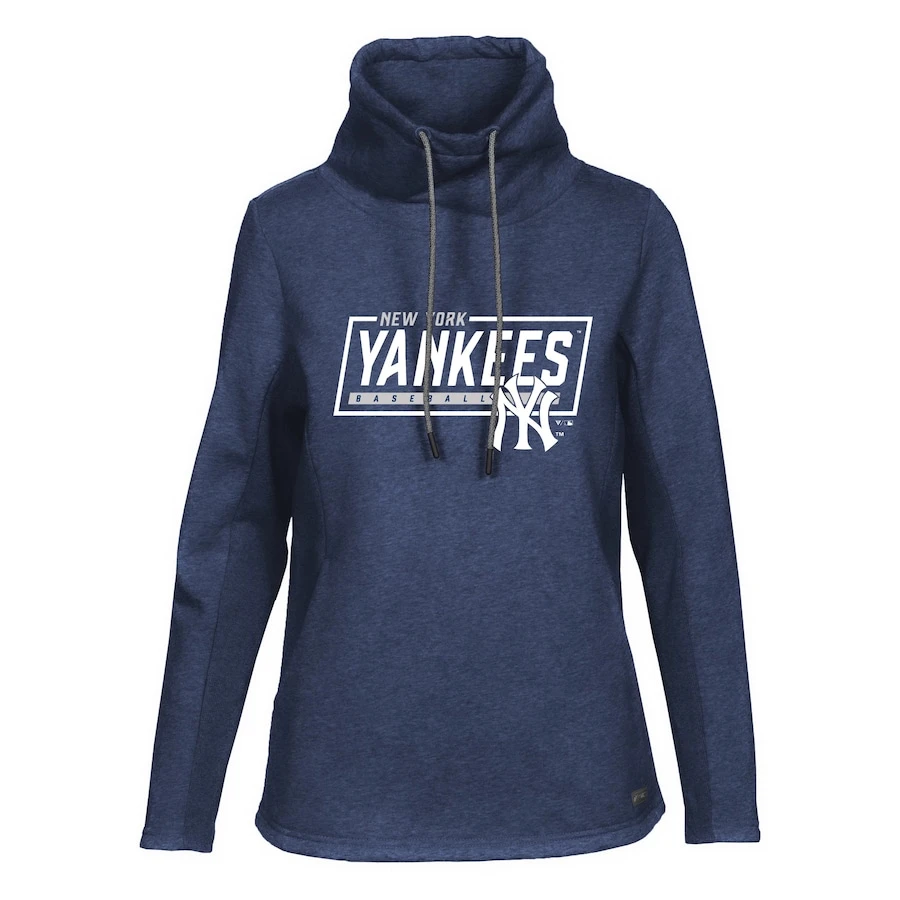 Women's New York Yankees Levelwear Navy Loop Fleece Scuba Neck Pullover Hoodie 3 Women's New York Yankees Levelwear Navy Loop Fleece Scuba Neck Pullover Hoodie