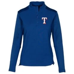 Women's Texas Rangers Levelwear Royal Daybreak Quarter-Zip Pullover Top