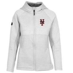 Women's New York Mets Levelwear White Solstice Full-Zip Hoodie