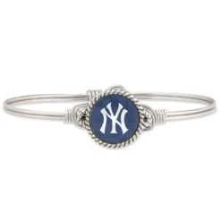 Women's New York Yankees Luca + Danni Silver Petite Bangle Bracelet