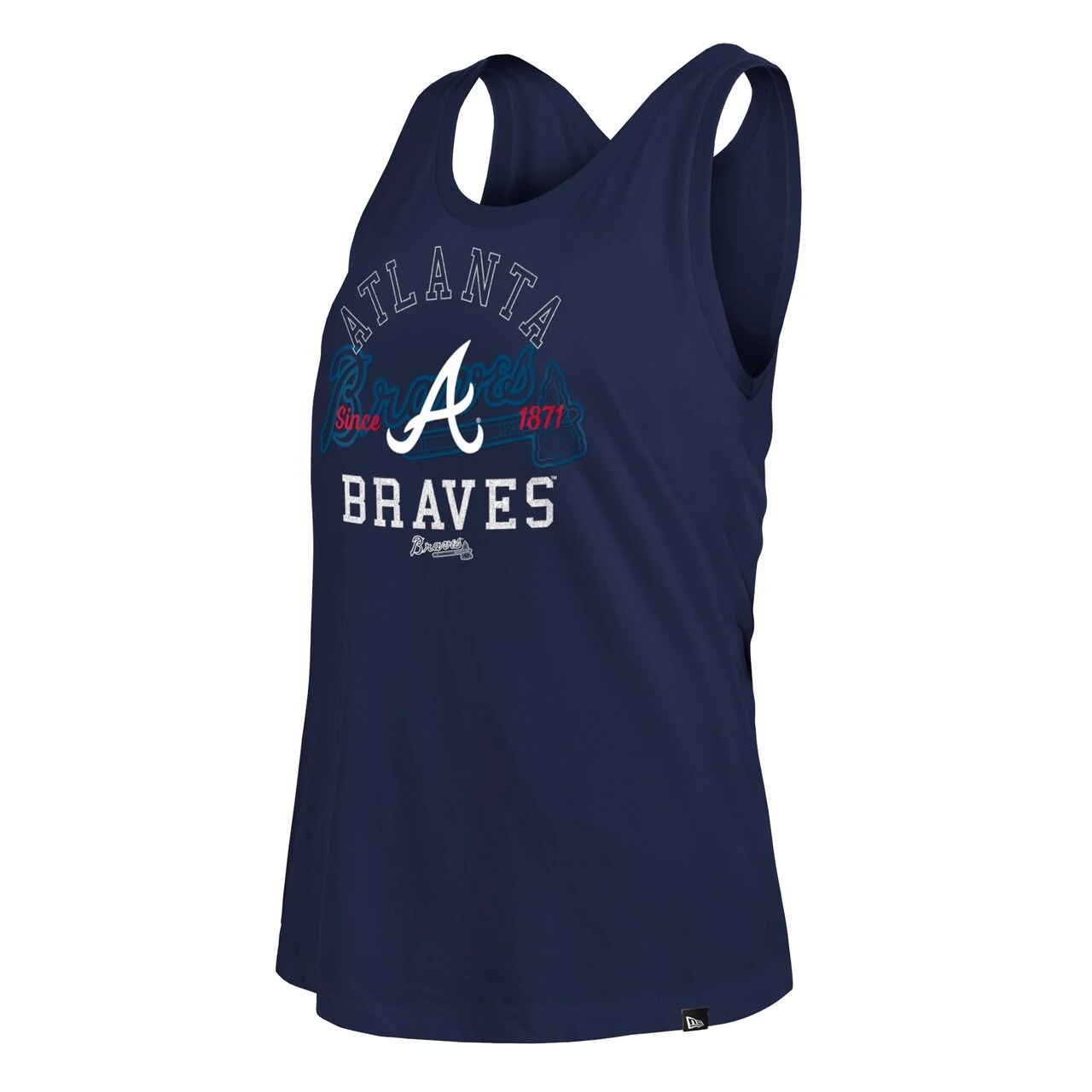 Women's Atlanta Braves New Era Navy Open Back Tank Top 4 Women's Atlanta Braves New Era Navy Open Back Tank Top - Image 2