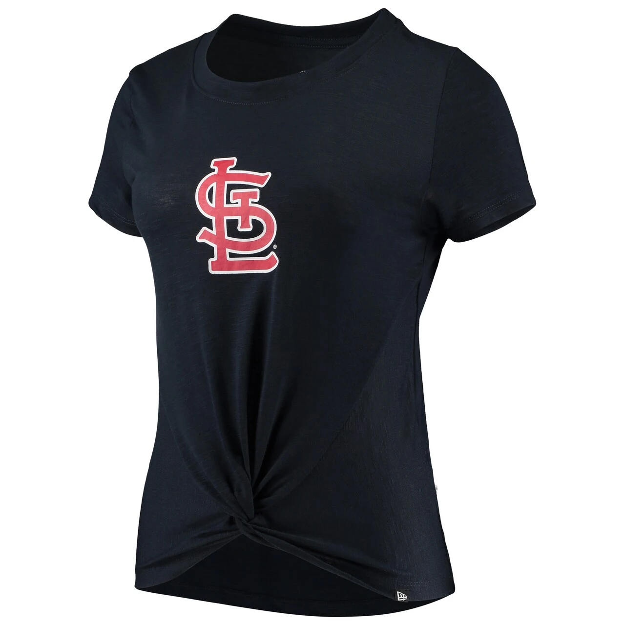 Women's St. Louis Cardinals New Era Navy 2-Hit Front Twist Burnout T-Shirt 4 Women's St. Louis Cardinals New Era Navy 2-Hit Front Twist Burnout T-Shirt - Image 2