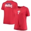 Women's Philadelphia Phillies New Era Red Plus Size 2-Hit Front Knot T-Shirt -Baseball Peripherals Store womens new era red philadelphia phillies plus size 2 hit front knot t shirt pi4684000 altimages ff 4684388 9c284ef4bbd58e649b22alt1 full