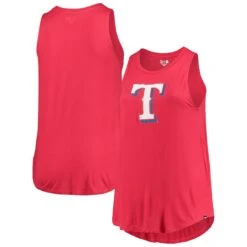Women's Texas Rangers New Era Red Plus Size Team Tank Top