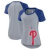 Women's Philadelphia Phillies Nike Heather Gray Summer Breeze Raglan Fashion T-Shirt -Baseball Peripherals Store womens nike heather gray philadelphia phillies summer breeze raglan fashion t shirt pi4907000 altimages ff 4907077 f71a6dc28784793c6f0balt1 full