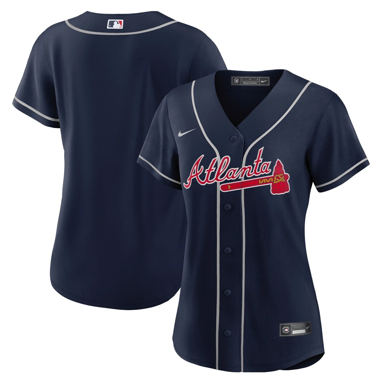 Women's Atlanta Braves Nike Navy Alternate Replica Team Jersey 3 Women's Atlanta Braves Nike Navy Alternate Replica Team Jersey