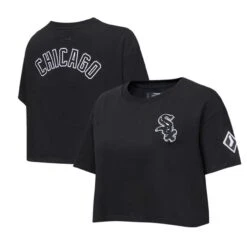 Women's Chicago White Sox Pro Standard Black Classic Team Boxy Cropped T-Shirt