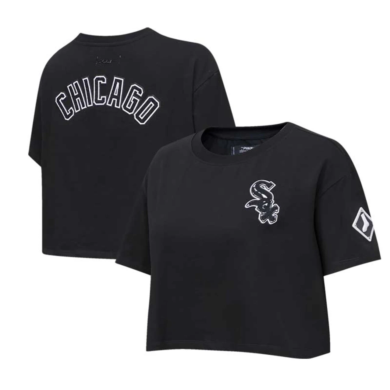 Women's Chicago White Sox Pro Standard Black Classic Team Boxy Cropped T-Shirt 3 Women's Chicago White Sox Pro Standard Black Classic Team Boxy Cropped T-Shirt