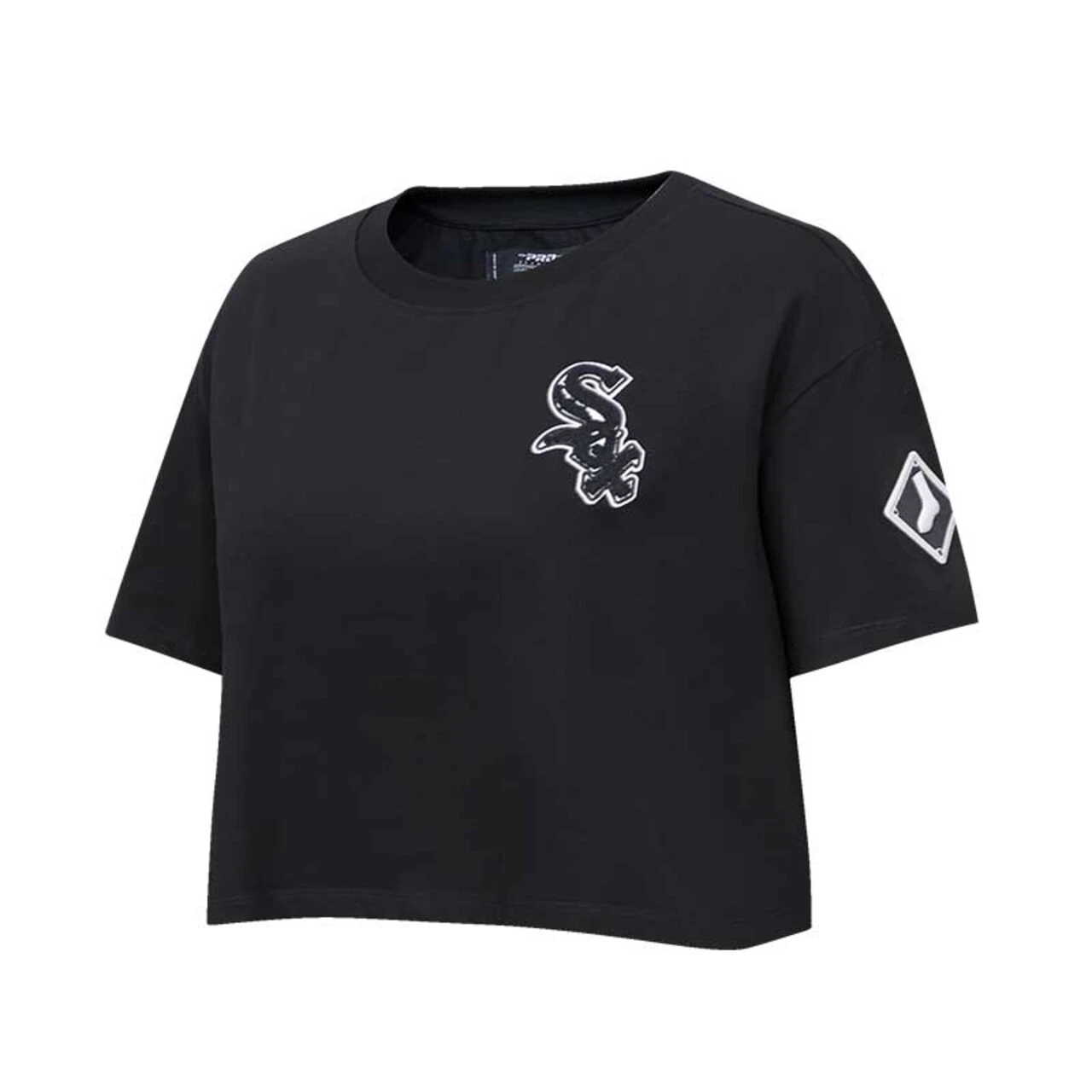 Women's Chicago White Sox Pro Standard Black Classic Team Boxy Cropped T-Shirt 4 Women's Chicago White Sox Pro Standard Black Classic Team Boxy Cropped T-Shirt - Image 2