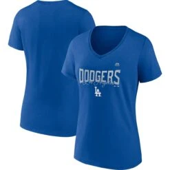 Profile Women's Los Angeles Dodgers Royal Plus Size Wordmark V-Neck T-Shirt