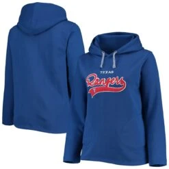 Women's Texas Rangers Soft As A Grape Royal Plus Size Side Split Pullover Hoodie