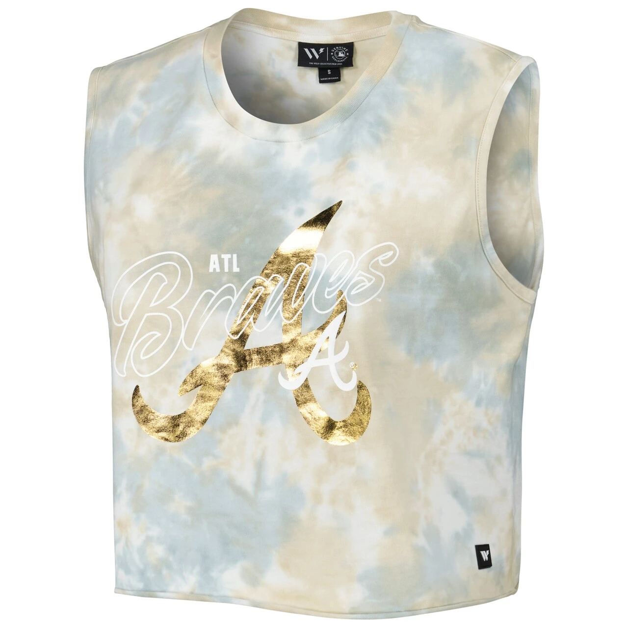 Women's Atlanta Braves The Wild Collective White Washed Muscle Tank Top 4 Women's Atlanta Braves The Wild Collective White Washed Muscle Tank Top - Image 2