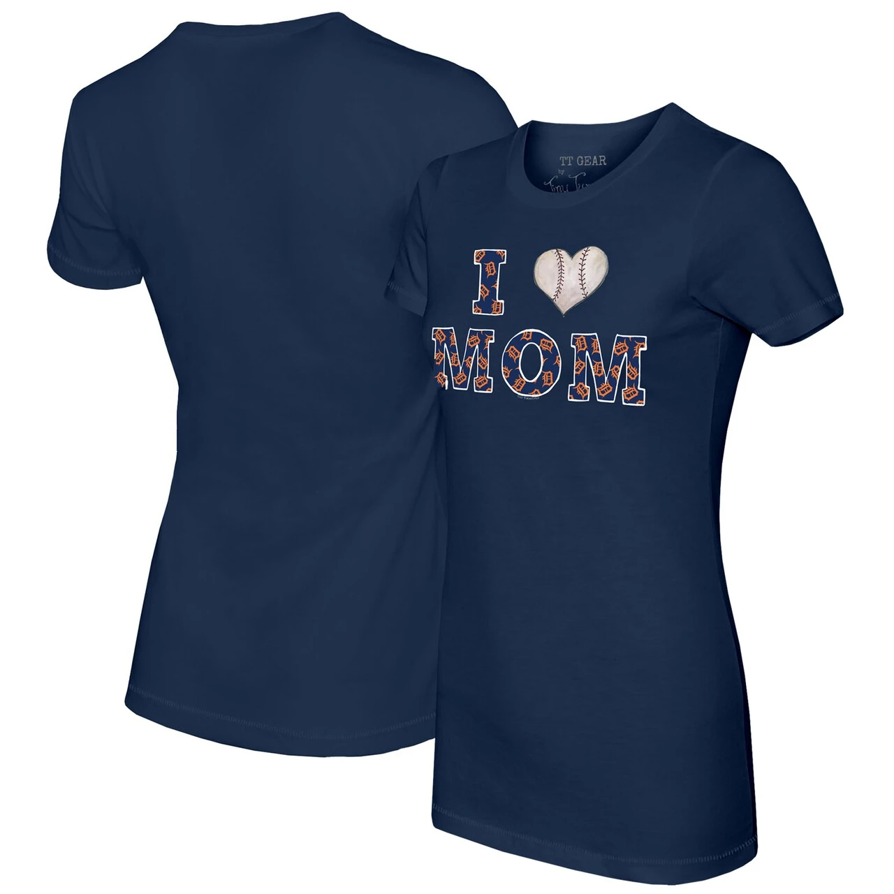 Women's Detroit Tigers Tiny Turnip Navy I Love Mom T-Shirt 3 Women's Detroit Tigers Tiny Turnip Navy I Love Mom T-Shirt