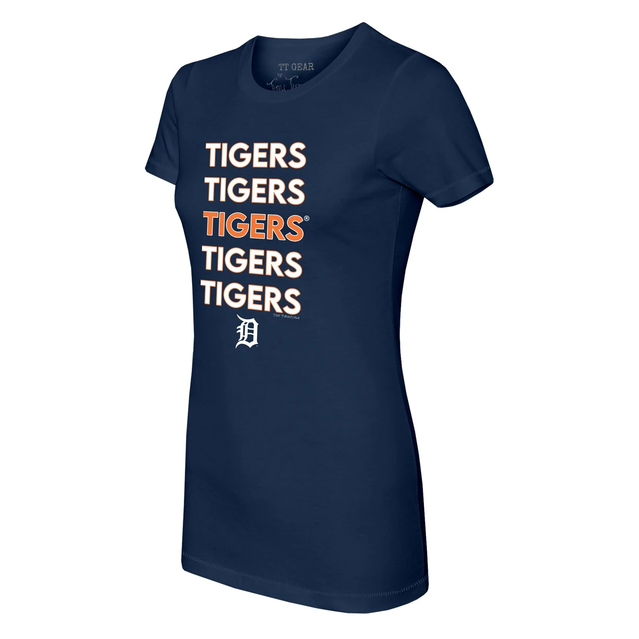 Women's Detroit Tigers Tiny Turnip Navy Stacked T-Shirt 4 Women's Detroit Tigers Tiny Turnip Navy Stacked T-Shirt - Image 2