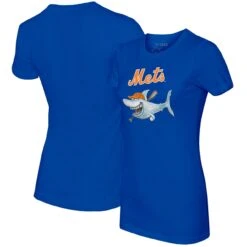Women's New York Mets Tiny Turnip Royal Shark T-Shirt