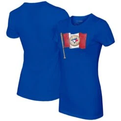 Women's Toronto Blue Jays Tiny Turnip Royal Baseball Flag T-Shirt