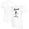 Women's Atlanta Braves Tiny Turnip White Clemente T-Shirt