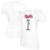 Women's Cincinnati Reds Tiny Turnip White Bubbles T-Shirt