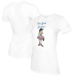 Women's New York Yankees Tiny Turnip White Baseball Babes T-Shirt