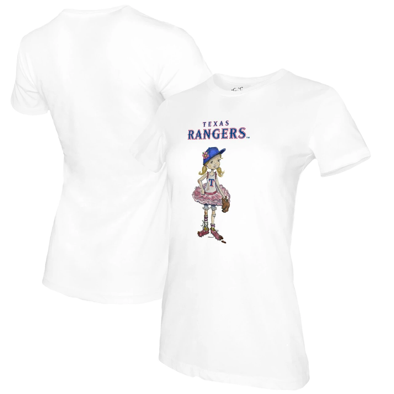 Women's Texas Rangers Tiny Turnip White Baseball Babes T-Shirt 3 Women's Texas Rangers Tiny Turnip White Baseball Babes T-Shirt