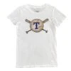 Women's Texas Rangers Tiny Turnip White Baseball Crossbats T-Shirt