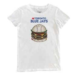 Women's Toronto Blue Jays Tiny Turnip White Burger T-Shirt