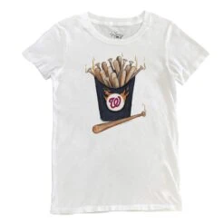 Women's Washington Nationals Tiny Turnip White Hot Bats T-Shirt