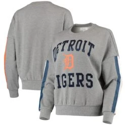 Women's Detroit Tigers Touch Heathered Gray Slouchy Freshman Sweatshirt