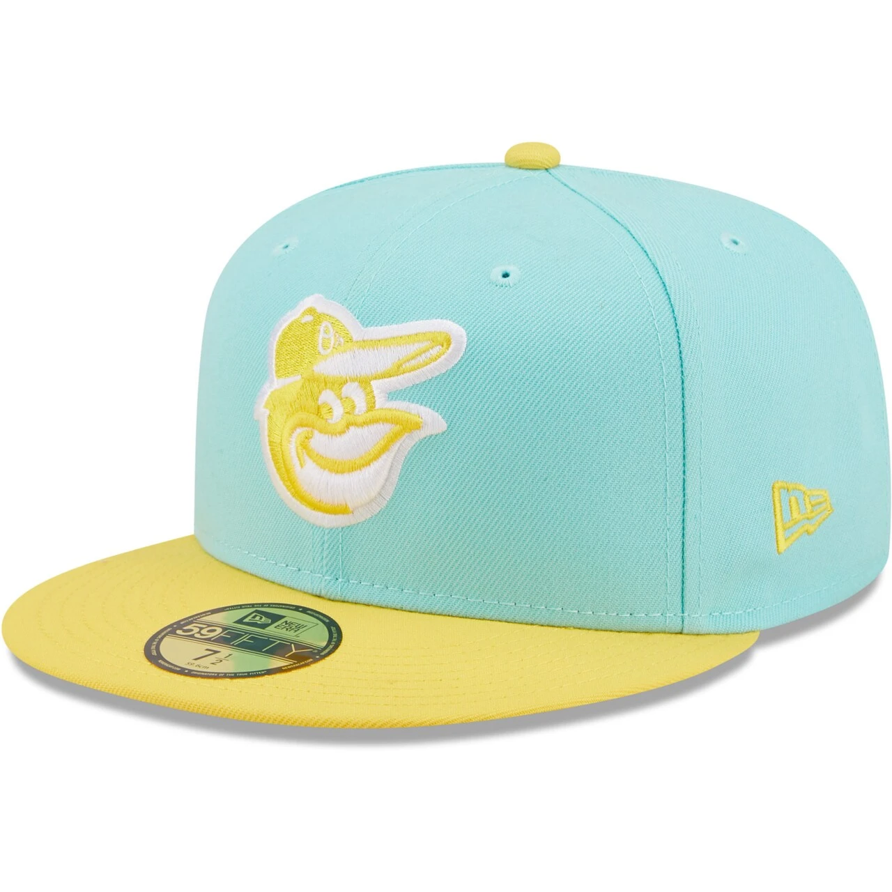 Men's Baltimore Orioles New Era Turquoise/Yellow Spring Color Pack Two-Tone 59FIFTY Fitted Hat 3 Men's Baltimore Orioles New Era Turquoise/Yellow Spring Color Pack Two-Tone 59FIFTY Fitted Hat