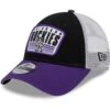Youth Colorado Rockies New Era Black Patch Trucker 9FORTY Snapback Hat