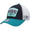 Youth Seattle Mariners New Era Navy Patch Trucker 9FORTY Snapback Hat